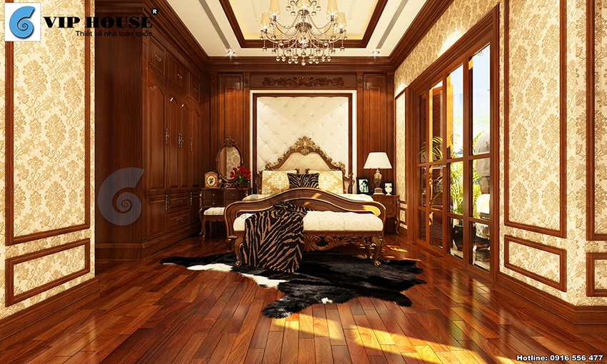 Không gian phòng ngủ đẹp với thiết kế nội thất tân cổ điển